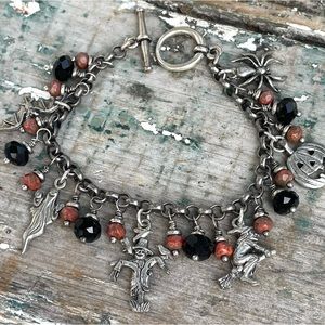 Silver Halloween charm bracelet